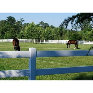 6x8แผงรั้วสนามพีวีซีรั้วฟาร์มม้า<span class=keywords><strong>3</strong></span>รางทนรังสียูวีความสูง6ฟุต - Product Image 1