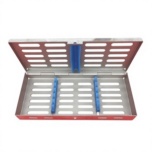 Caja de Esterilización para Instrumental Dental, Casetes para 7,8 Instrumentos, Acero Inoxidable de Alta Calidad, Accesorios de Silicona Resistentes al Óxido, Azul, Rojo, Verde - Product Image 1