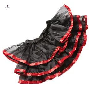 Tulle Skirt Ladies Tutu Skirts Pleated Midi Costume Plus Size Red Court Corset Skirt Suit Outer Wear