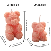Premium 3D Rosen-Texturierte Handgemachte Kleine Bärenförmige Kerze Niedliche Kerzen für Hochzeits- und Partyfavors
