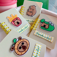 Carnet spirale d'apprentissage pour enfants motif Capybara mignon - Bloc-notes créatif, cadeau idéal