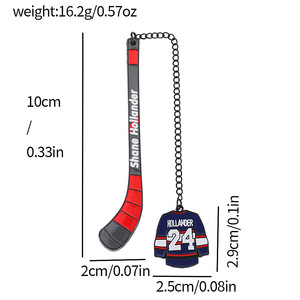 Segnalibri in lega smaltata personalizzati a tema maglia e bastone da hockey su ghiaccio, souvenir del fiero rivalismo canadese - Product Image 5