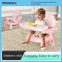 Chaise haute pliable multifonctionnelle en plastique pour bébé MBC01, avec housse de siège rehausseur amovible, hauteur réglable, capacité 250 lb
