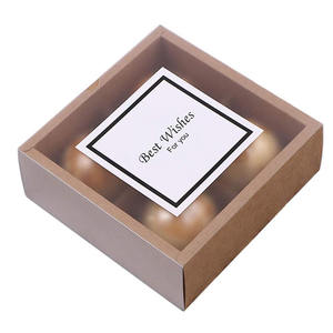 Kraft Brown trata de regalo galletas Cupcake hornear pasteles golosinas <span class=keywords><strong>Bah</strong></span> bombas cajas contenedores portadores ventana transparente Luna pastel caja - Product Image 3