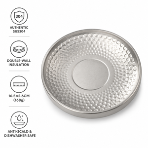 Plato de Servir de Acero Inoxidable con Doble Pared y Diseño Martillado, Grado Alimenticio SUS304, para Restaurantes de Barbacoa Coreana - Product Image 1