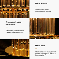 Lampe de chemin en verre avec bandes de glace de style européen, support de chemin, décoration de mariage, centre de table en métal et verre