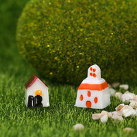 Ornement micro-paysager maison moulin à vent, décoration pour plantes succulentes, artisanat en résine pour aménagement paysager, maison château balcon