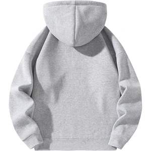 Sweat-shirt à capuche zippé pour homme, manches longues, épaules tombantes, décontracté, en tissu French Terry - Product Image 1