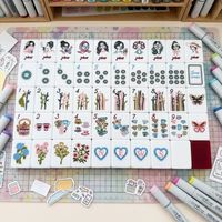 Lucky Ladies Amerikanisches Mahjong-Set 160/166 Teile Premium Mahjong-Steine, Elegantes Familien-Tischspiel-Set für Frauen & Freunde
