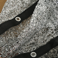 Filet d'ombrage réfléchissant en aluminium tricoté warp avec 95 % d'ombrage, en HDPE argenté, pour serre, balcon, parking, abri pour chien