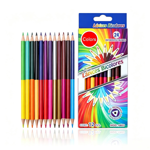 Lápices de Colores de Doble Cara OEM de Fábrica, Lápices Bicolor de Madera para <span class=keywords><strong>Dibujo</strong></span> Infantil, Material Escolar - Product Image 1