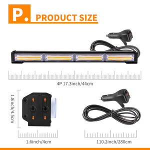 חדש 17 אינץ 'cob הוביל בר אור strobe בר אור ip65 עמיד למים גג תנועה חירום הברורה מהבהב אורות למשאיות כלי רכב - Product Image 4