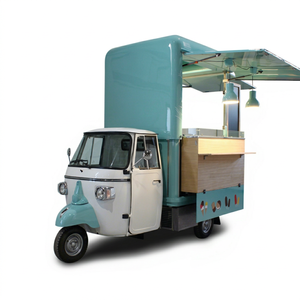 Camión de Comida Motorizado Vintage de 3 Ruedas con Plancha, Carrocería de Acero, 4.8m, para Uso en Exteriores - Product Image 1