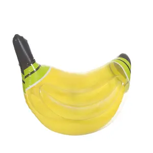 Cama inflável de plástico flutuante de banana, de fonte, pode ser personalizada