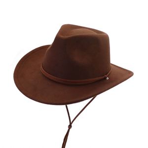 Sombrero de Vaquero Unisex Nuevo 2024 con Cordón de Gamuza, Sombreros de Vaquero de Alta Calidad al por Mayor - Product Image 1