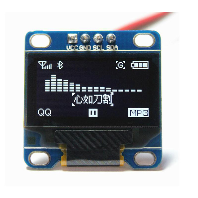 128*64 0.96 Inch I2C IIC Serial OLED Screen Display Module SSD1306 Black background White Blue for Arduino ESP32 Raspberry Pi