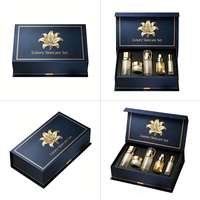 Boîte d'emballage magnétique haut de gamme et écologique pour produits de soin avec doublure en éponge pour nettoyant visage et crème contour des yeux