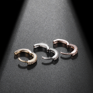 Pendientes de Cartílago Lingchee de Cobre con Circonita Cúbica, Piercings de Hélice, Aro para Nariz, Septum, Oro Rosa, Daith, Rook, Tragus, Joyería para Piercings de Nariz - Product Image 3