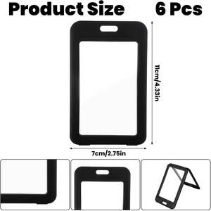 Lot de cartes d'identité numériques transparentes double face en PP, avec impression couleur, étui rigide en plastique tendance pour badges, idéal pour l'école et le bureau - Product Image 3