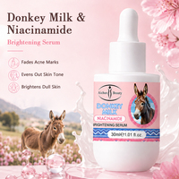 Sérum éclaircissant au lait d'ânesse personnalisé 30ml Niacinamide Vitamine C Éclaircit les peaux ternes Sérum en marque blanche Emballage personnalisé avec logo