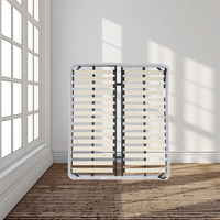 Vente en gros d'usine OEM personnalisé pas cher style moderne noir plate-forme d'assemblage métal plat cadre de lit King Queen
