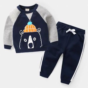 Wholesale Boys Cotton Cartoon Colorful Sweat Long Sleeves and Long <b>Pants</b> Suits Set - Product Image 1