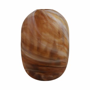 Vaso ovale in vetro con finitura effetto marmo per decorare il tavolo del soggiorno - Product Image 4