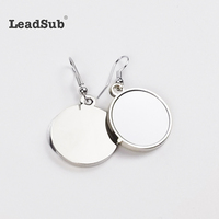 Nouveau bricolage chaud personnalisé Sublimation blanc rond métal Photo boucles d'oreilles