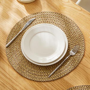 Natural Woven Paper Placemat Round Heat Insulating Bowl Mat Coaster Decorative Mat Solid Color Hand Wash Machine Wash - Product Image 4