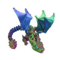 Dragon volant à grandes cornes imprimé en 3D, modèle d'animal créatif portable, ornement et cadeau pour les amoureux des animaux et les activités collectives