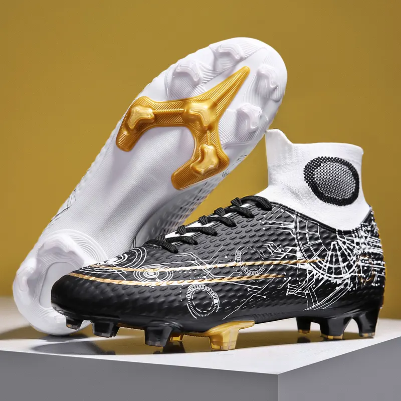 Conception personnalisée OEM China Competition Soccer Company crampons de sol blanc intérieur Fg bottes de football bottes de football