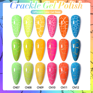 LILYCUTE 7ml <span class=keywords><strong>Vernis</strong></span> Gel Craquelé Effet Néon Tendance Été, Gel Nail Art Craquelé à Marque Privée pour Salon - Product Image 2