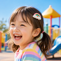 Pinces à cheveux personnalisées en PVC, alphabet arc-en-ciel, cœur, étoile, dessin animé, fleur, bouton, accessoires de chaussures colorés, ensemble mignon de styles variés pour enfants