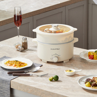 Casserole électrique multifonctionnelle avec cuiseur vapeur et hotpot électrique domestique, poêle électrique portable antiadhésive