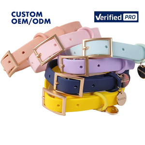 Collar de perro personalizado con logotipo personalizado, correas de PVC azul, Collar de perro de entrenamiento de moda con etiqueta de nombre, Collar de perro - Product Image 2