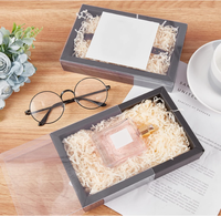 Boîtes à tiroirs kraft rectangulaires noires personnalisées avec fenêtre en plastique PVC recyclable Party Favor et emballage cadeau pour la Saint-Valentin