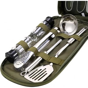 Équipement de cuisine de camping certifié BSCI, ensemble d'ustensiles de cuisson de camping, sac de cuisine portable pour pique-nique, appareils de barbecue pour feu de camp - Product Image 4