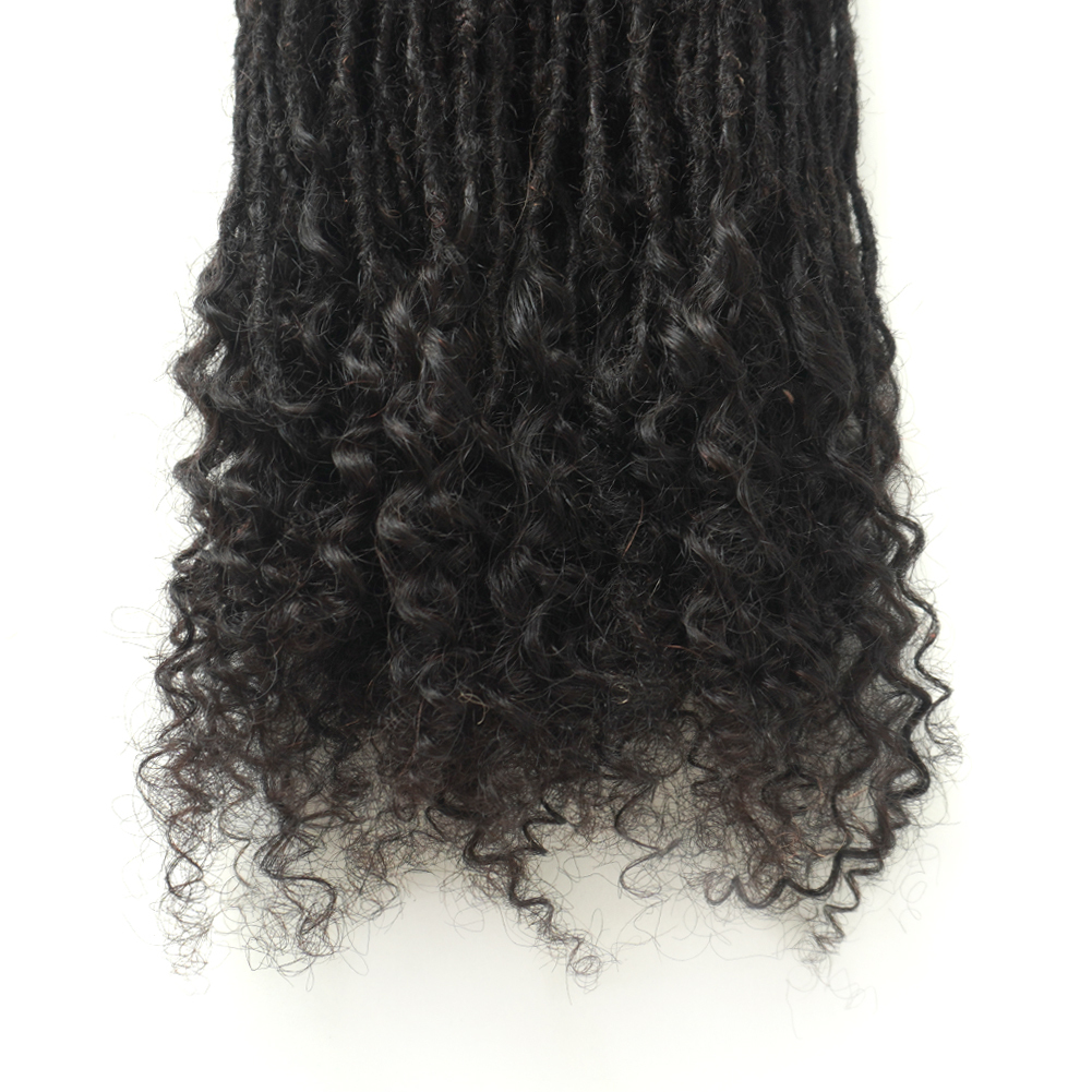 KAMA 100% Handmade Remy Hair Interlock Loc Extensions Real Dreadlock Extensions for Women/Men/Kids Permanent & Dyeable Detail Section 14