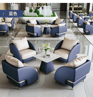 Canapé d'angle en cuir moderne de luxe léger pour salon, bureau à domicile, hôtel et usage commercial