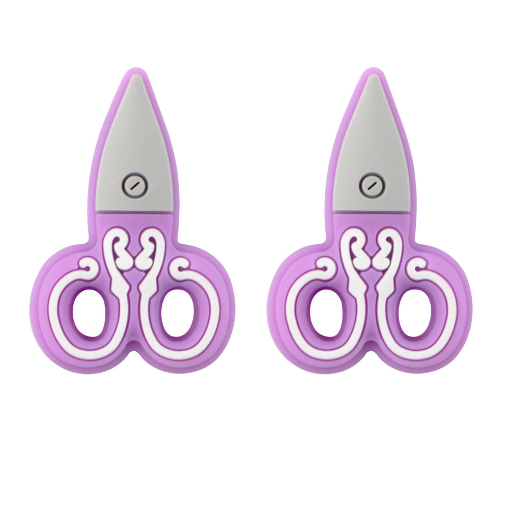 Scissors silicone beads Light Purple SA380