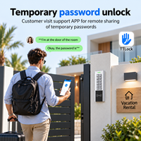 Système de serrure intelligente extérieure TTlock avec bouton à clé physique en métal, contrôle d'accès IP67 pour hôtel/AirBnB