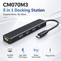 Station d'accueil USB-C 5 en 1, hub de charge HDMI 4K*60Hz et PD 100W avec ports USB 3.0/2.0, adaptateur multiport pour ordinateur portable PC