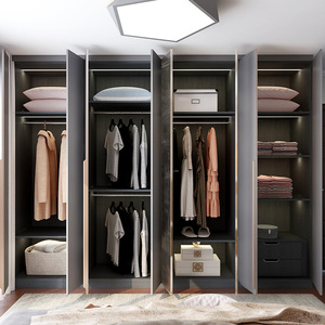 Armadio NICOCABINET in Stile Contemporaneo Personalizzabile Colore Grigio Tortora con Cassetti e Ante a Chiusura Morbida - Product Image 4