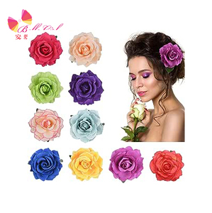 Fermagli fiore BELLEWORLD Wallflower fiore artificiale 11cm floreale spilla per capelli floreale per donne accessori per capelli da sposa - Product Image 1