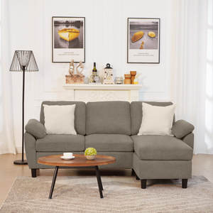 Muebles de Sala de Estar de Diseño Moderno y Lujoso, <span class=keywords><strong>Chaise</strong></span> <span class=keywords><strong>Longue</strong></span>, Sofá Modular Seccional en Forma de U, Tapicería de Tela Plegable - Product Image 6
