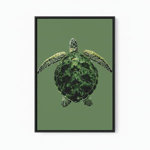 Elegant Green Animal Print Canvas Artwork - Flat Printed Design,<b>BLACK</b> <b>FRAMED</b> CANVAS - Product Image 2