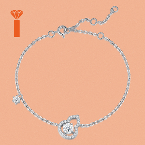 Bracciale a Forma di Zucca Ispirato al Desiderio in <span class=keywords><strong>Argento</strong></span> Sterling <span class=keywords><strong>925</strong></span> con Moissanite Centrale e Accento a Stella per Protezione e Gioia Simbolica - Product Image 3