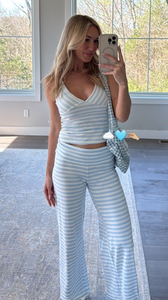2026 Y2K Women Clothing Summer <strong>Sets</strong> Cotton <strong>Knit</strong> Strips Women 2 Pieces <strong>Set</strong> Crop Top Tank with Flare Pants Loungewear Women <strong>Sets</strong> - Product Image 5