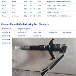 Топливная Форсунка 23670-30170 23670-39445 295900-0190 295900-0240 для Toyota Dyna Hiace Hilux Land Cruiser <span class=keywords><strong>3</strong></span>.0d 1KD-FTV D4D - Product Image 5