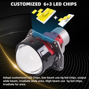 Sanvi 60W 6000K Super Bright AFS 3 Inch Bi LED Projector Lens Headlights Retrofit Kits New Arrival Auto Lighting System - Product Image 2